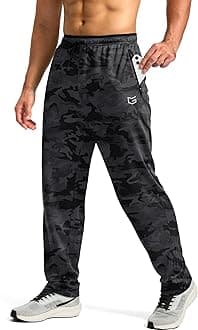 G Gradual Men's Sweatpants with Zipper Pockets Open Bottom Athletic Pants for Men Workout, Jogging, Running, Lounge