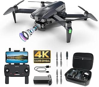 BEZGAR BD901 Drones with Camera for Adults 4K Long Range - Foldable Mini Drone with 4K Video, 3-Axis Gimbal, 3KM Transmission, 23 Mins Flight Time, Return To Home, Follow Me, Hobby RC Quadcopters