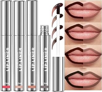 4Pcs Peel Off Lip Liner Stain - Long-Lasting, Smudge-Proof, Waterproof Nude Matte Lip Tint, Non-Fading Peel Off Lip Color, Effortless Precision & Full Coverage, Vegan & Cruelty-Free