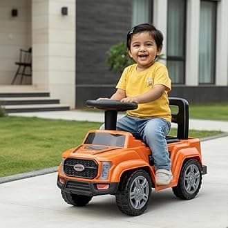 Toy Zone Raptor Baby Ride on Car for Kids, Toddlers Push Ride Baby Kids Car with Backrest, Push Ride on Toy Jeep with Music & LED Light, Under Seat Storage, 2 to 5 Years (Orange)