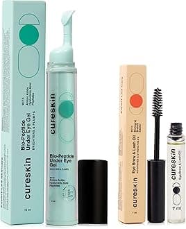 Eye Care Combo | Lash & Brow Oil + Peptide Under Eye Gel | Dark Circle Cream & Lash Growth Serum for Men & Women