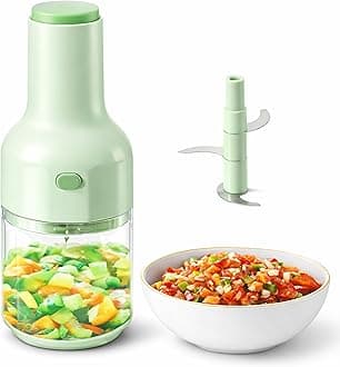Brieftons Express Manual Food Chopper: 2-Cup, Hand Chopper Vegetable Cutter to Chop Veggies, Fruits, Herbs, Garlic Onion Chopper for Salsa, Salad, Pesto, Hummus, Guacamole, Coleslaw, Indian Cooking