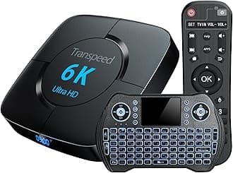 Android 12 TV Box WiFi 6 Dual-WiFi 2.4G 5G 4GB RAM 64GB ROM TV Box Android 2023 Support 8K 6K 3D USB2.0 H.265 BT5.0 with Mini Keyboard