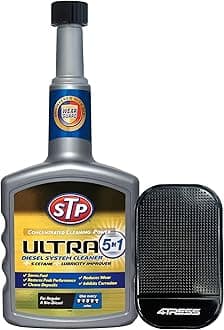 4TRESS STP Ultra 5 in 1 Diesel Fuel System Cleaner, STP Concentrated Cleaning Power, Car Accessories, 400 ml Non Slip Car Dash Mat (4T-GST-77400)