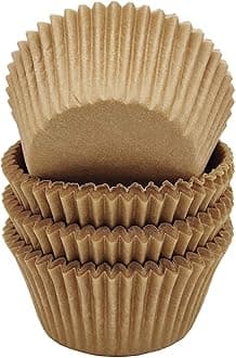Premium Natural Greaseproof Cupcake Liners Muffin Paper Baking Cups Standard Size, 100-Count