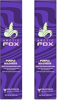 Arctic Fox Semi-Permanent Hair Color, Purple Madness, Vegan & Cruelty-Free, Ammonia-Free, Hydrating Formula, Vibrant Purple Hair Dye for All Hair Types,(Purple Madness 5.6 Fl Oz (Pack of 2)
