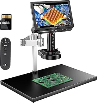4K Autofocus Microscope TM4K-AF Max, 10.1" HDMI Digital Microscope with Spin Flex Arm, Micro Soldering Microscopes for Electronics Repair, 52MP Error Coin Micro Scope Full View, Ring Light, 64G