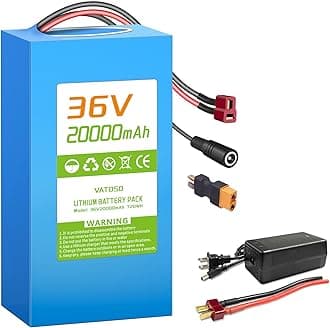 36V20AH Lithium-Ion Battery Rechargeable with 30A BMS Management System Module, with Charger, Connector