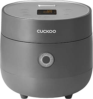 CUCKOO Micom Small Rice Cooker 10 Menu Options: White, Oatmeal, Brown, Quinoa, & More, Smart Fuzzy Logic, 3 Cups / 0.75 Qts. (Uncooked), 6 (Cooked), CR-0375F Gray
