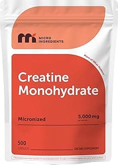 Creatine Monohydrate 3000mg Capsules, 500 Count | Pure Creatine Pills - Micronized + Unflavored Powder Source, Easy Absorption | Pre Workout & Muscle Health Support | Keto, Vegan, Non-GMO