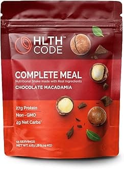Complete Meal Replacement Shake - Healthiest Meal Replacement = Healthiest You | Keto Friendly | High Protein | Low Carb | Collagen | Gluten Free | Chocolate Macadamia (15 servings)