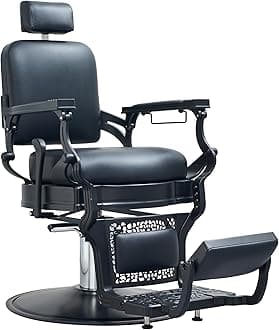HNKastelaVintage Barber Chair for Hair Stylist, Heavy Duty Barber Chair for Barbershop, Reclining Hair Salon Chair, Classic Tattoo Massage Beauty Spa Salon Equipment