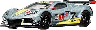 Premium Car Culture Collectible Toy Car, 1:64 Scale Die-Cast Corvette C8 R, Race Day Vehicle with Real Riders Tires