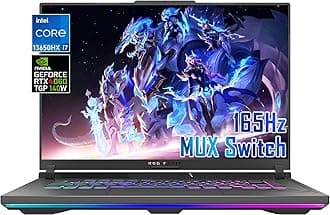 asus ROG Strix G16 (2023) Gaming Laptop, 16:10 FHD 165 Hz, 13th Gen Intel Core i7-13650HX, MUX GeForce RTX 4060(140W); DDR5 RAM, Wi-Fi 6E, Windows 11 Home,w/Mouse Pad (16GB RAM | 1TB PCIe SSD)