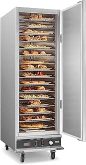 VEVOR Hot Box Food Warmer, 16-Tier Large Concession Warmer with Water Tray, Single-door and Adjustable Shelves, Stainless Steel Food Warmer Cabinet, Ideal for Storing Pizza, Chicken, Restaurant