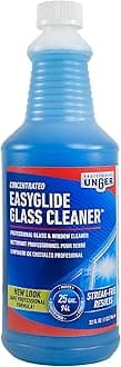 Unger Professional Streak-Free EasyGlide Glass Cleaner Concentrate, 32 oz – Ammonia-Free, Makes 25 Gallons of Solution, Safe for Tinted Windows, LOW-E Glass, Windshields & Mirrors