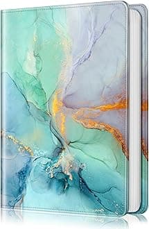 Fintie Photo Album for 4x6 Photos - 112 Pockets Vegan Leather Cover Memory Albums Book for Birthday Family Anniversary Vacation Pictures (emerald marble)