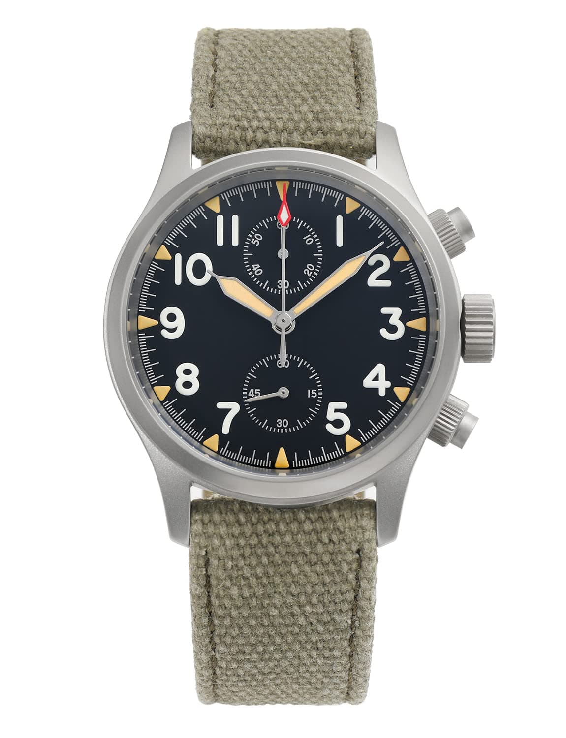 Militado ML1868 39mm Military Chronograph Watch Sapphire Crystal VK61/VK67 Quartz Watches for Men C3 / BGW9 Luminous 100M Waterproof