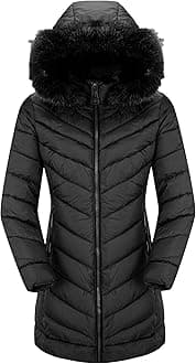 Bellivera Women's Puffer Jacket Faux Leather Bubble Padding Sherpa-Lined Coat with Removable Fur Collar