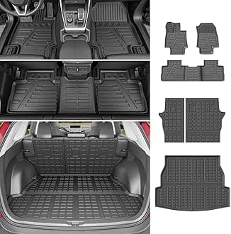 powoq Fit 2019 2020 2021 2022 2023 Toyota RAV4 Cargo Mat TPE Trunk Mat Car Floor Mat Backrest Mat for 2019 2020 2021 2022 2023 Toyota RAV4 Accessories (Rear Trunk Mat + Backrest Mats + Floor Mats)
