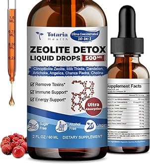 Specialized Adult Zeolite Detox- Clinoptilolite Zeolite Drops with Vitamin B12 and D3, Milk Thistle, for Heavy Metal, 2 Fl Oz