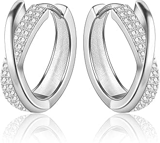 ASH'S CHOICE Hoop Earrings for Women, 925 Sterling Silver Hoop Earring mit AA...