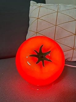 Cute Table Lamp for Bedroom Kitchen Living Room Small Cute Night Light Fruit Bedside Side Table Lamp Kawaii Decor Vintage Funky Home Decor for Girls Room (Tomato)