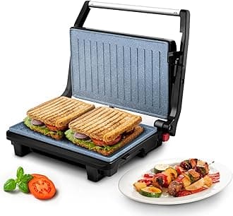 - Wipro Elato BS206 1000 Watt Ceramic Grill Sandwich Maker, Scratch Resistant, 180° Open Sandwich Griller, Auto Cutoff, Non Toxic BPA, PTFE & PFOA Free, 2 Year Warranty, Regular Bread Size for 2 Slices