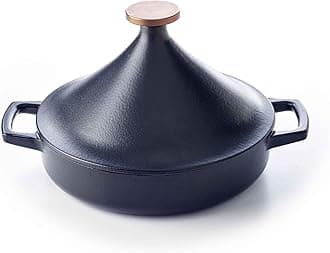 Alva Nori Enameled Cast Iron Tagine, 3-Quart Moroccan Cooking Pot with Self-Basting Lid, No Seasoning Required, Oven & Induction Safe to 500°F, for Braises, Stews & Roasted Vegetables