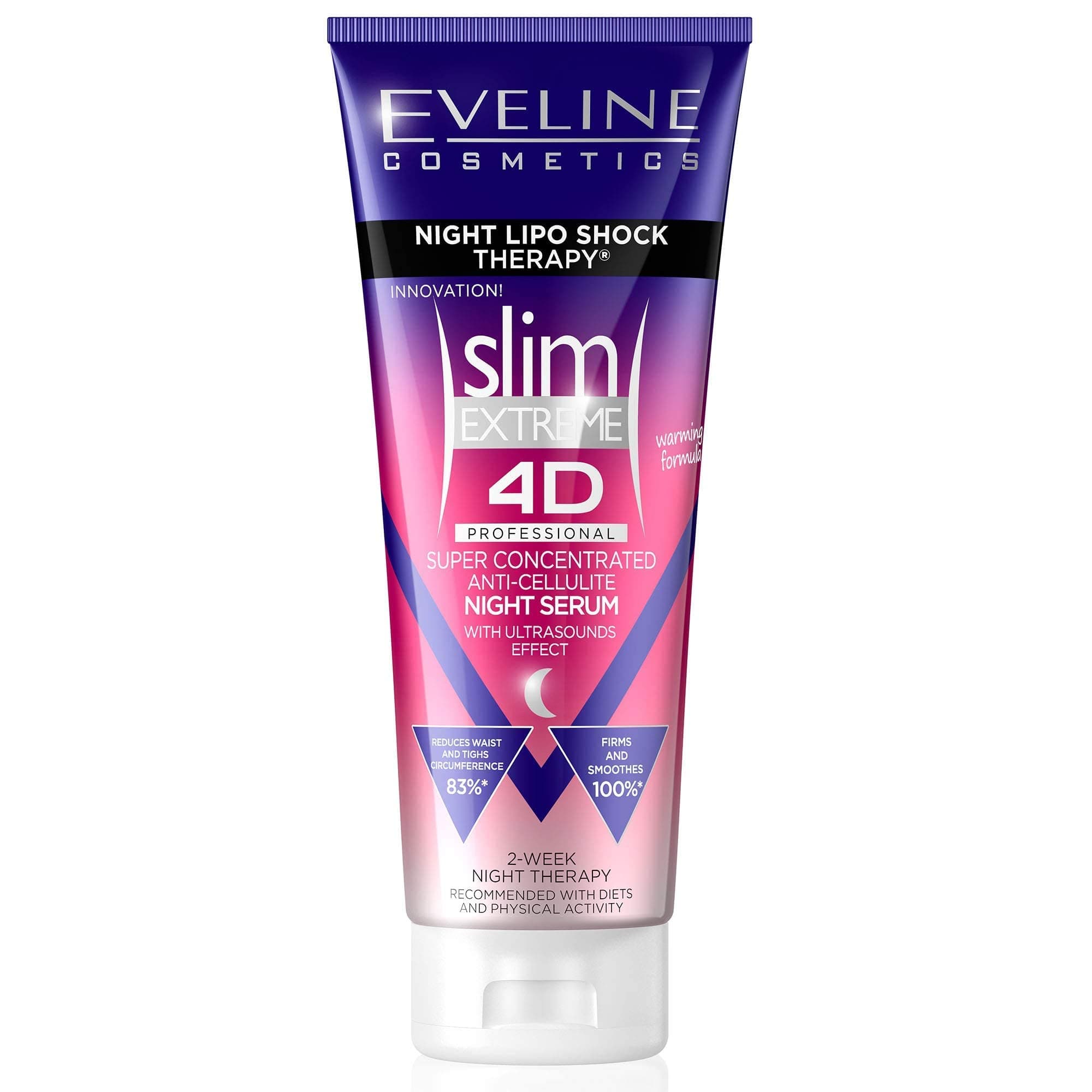 Eveline Cosmetics Slim Extreme 4D Super Concentrated Cellulite Slimming Hot Cream for Women Fast Fat Burning | 2-Week Lipo Shock Thearpy | Flat Belly, Slim Legs Waist , 250 ML, 1 Count (Pack of 1)