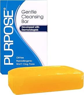 PURPOSE Gentle Cleansing Bar, Developed with Dermatologists, For All Skin Types, For Sensitive & Dry Skin, Oil-free, Hypoallergenic, Sulfate-Free, 6 oz Bar (Pack of 12)