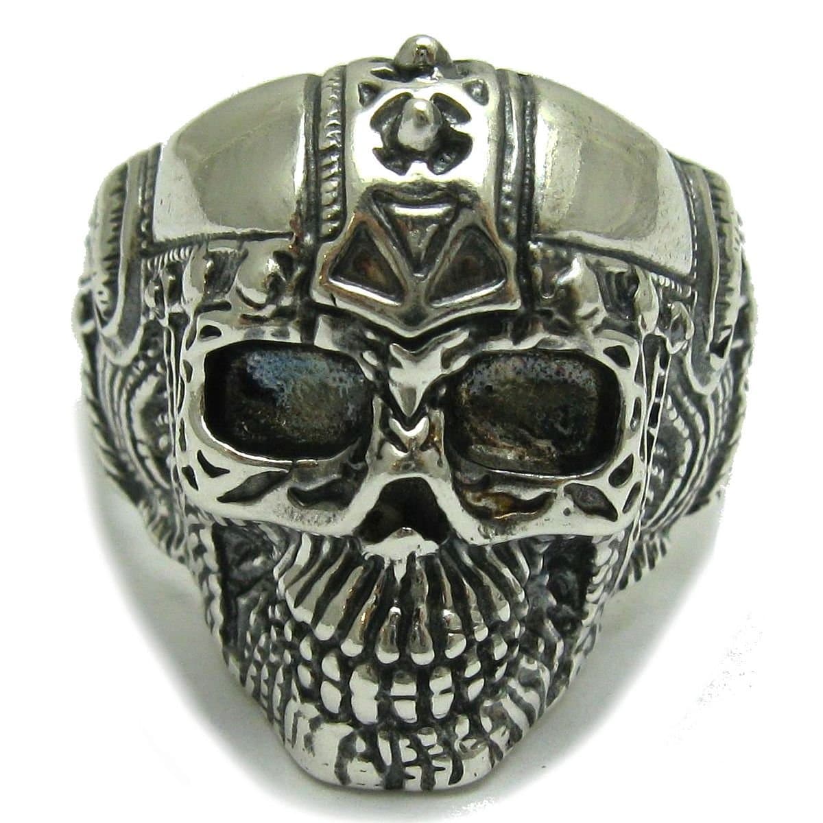Sterling silver biker men ring solid skull 925 size L - Z++++++ Empress jewellery