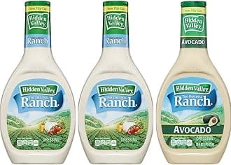 Hidden Valley Original Ranch Dressings, Original and Avocado - 16 Ounce Bottle - 3 Pack