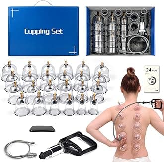 Cupping Therapy Set,24 Cups Chinese Cupping Set with Pump, Hijama Massage Kit for Body Massage, Pain Relief