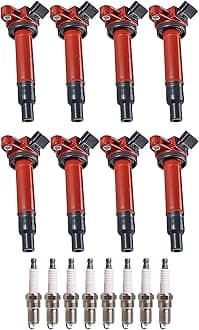 ENA Direct Ignition Coil and Spark Plug Set of 8 Compatible with 1998-2007 Toyota Land Crusier 4.7L V8 2001-2009 Toyota Sequoia 4.7L V8 1998-2007 Lexus LX470 4.7L V8 UF230 UF493 4504