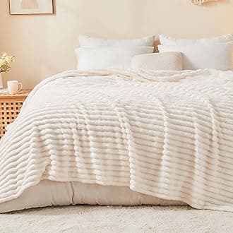 BEDELITE 300GSM Striped Blanket Cream 108x90 Inches