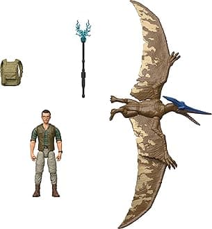 Jurassic World Rebirth Human & Dinosaur Figure Pack, Dr Henry Loomis & Pteranodon, Movie Accurate 3.75 Inch Scale, Posable Collectible