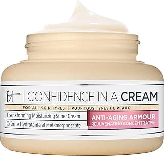 IT Cosmetics Confidence in a Cream Jumbo - Hydrating & Anti Aging Face Moisturizer, Visibly Reduces Fine Lines & Wrinkles, Up To 48H Hydration, Repairs Skin Barrier, Squalane & Ceramides - 4 fl oz