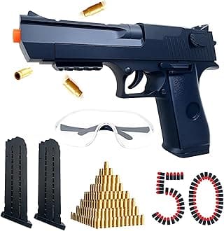 Shell-Ejecting Toy Gun Blaster - Toys for Ages 6+ Kids Teens Adults, Safe Foam Bullets with 32ft Range, ASTM-Certified & Goggles, Perfect Christmas Birthday Gift