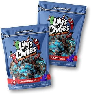 Lilys Chilies, Sour and Chili Chewy Candy (Chili Blueberry Belts)