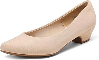 DREAM PAIRS Women's Mila Low Chunky Heel Pump Shoes