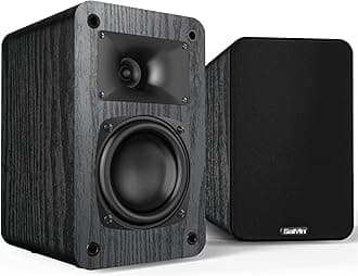 Saiyin Passive Bookshelf Speakers, 2-Way Passive Speakers, 3.5" Woofer & Silk Horn Tweeter, 60Hz Bass for Home/Office/Theater Pair (Needs Amplifier or Receiver to Operate)
