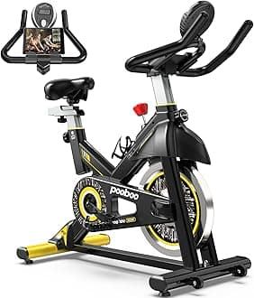 pooboo Exercise Bike, Adjustable Magnetic/Brake Pad Resistance Silent Belt Drive, Indoor Cycling Bike for Home Cardio, Fitness Stationary Bike with 350lbs/300lbs Weight Capacity &Upgraded Version Seat