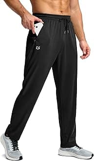 G Gradual Men's Sweatpants with Zipper Pockets Lightweight Mesh Athletic Pants for Men Open Bottom Workout Gym Running