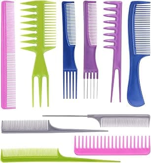 oneleaf (colorful) - Hair Comb Stylists Professional Styling Comb Set Variety Pack Great for All Hair Types & Styles, Colourful