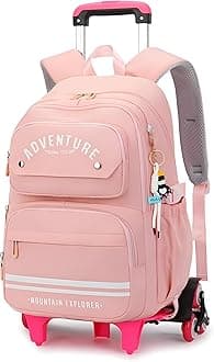 ETAISHOWRolling Backpack for Girls Kids Backpack with Wheels Roller Bookbag Trolley School Bag Wheeled Bag