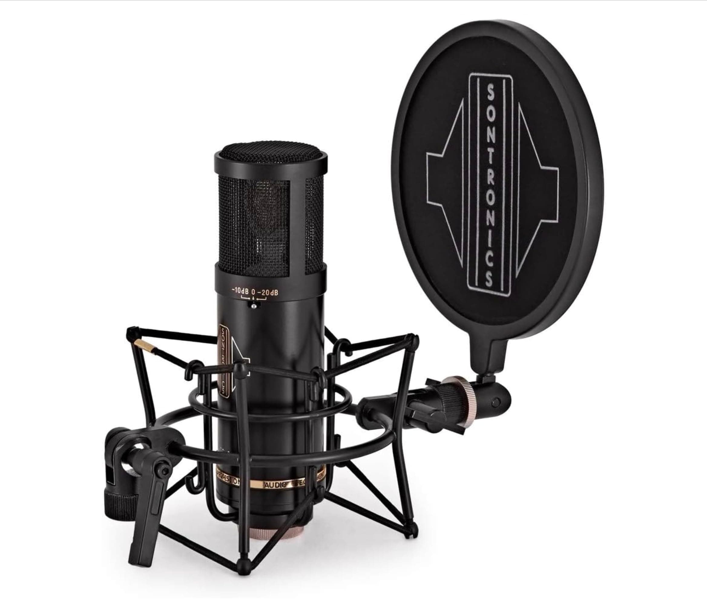 Sontronics STC-3X Professional 3-Pattern LDC XLR Studio Condenser Microphone. Broadcast, Podcast & Recording Vocals. Shock Mount, Pop Shield & Cable. Lifetime Mic Warranty - Designed in UK – Black