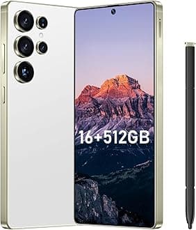 Bnjbmj I25 Ultra Flagship Killer Smartphone - Snapdragon 8 Gen 3, 16GB+512GB, Massive 6.99" FHD+ Display, 108MP+68MP Pro Cam, 7000mAh 2-Day Battery, Android 14, Includes Stylus Pen (White)