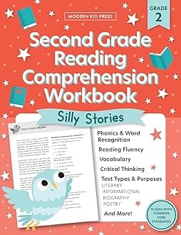 The 2nd Grade Reading Comprehension Workbook for Kids: Silly and Engaging Stories, Biographies, Poetry and Informational Text to Improve Reading Comprehension and Phonics (2nd Grade Workbooks) Paperback – 26 Sept. 2023