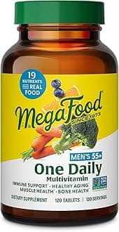 Men's 55+ One Daily - Multivitamin for Men with B12, C and D Vitamins, and Zinc - Optimal Aging and Muscle and Bone Health - Vegetarian - Made Without 9 Food Allergens - 120 Tabs
